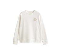 GANT - Felpa girocollo bianco guscio d'uovo con logo vintage piccolo L