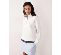 Gant - Felpa bianco sporco con zip corta e logo a scudo XS