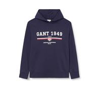 GANT Graphic Hoodie Felpa con Cappuccio, Blu-Evening Blue, XXXXL Uomo