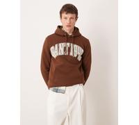 Gant - Felpa con cappuccio marrone mogano con logo 50