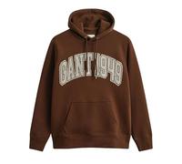 Gant - Felpa con cappuccio marrone mogano con logo 56