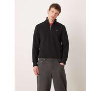 Gant felpa con zip corta e logo sul petto nera-Bianco 56