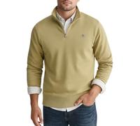 GANT Felpa da Uomo con Mezza Cerniera, Grigio Melange, Legno Beige, L