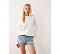 GANT - Felpa girocollo bianco guscio d'uovo con logo vintage piccolo S