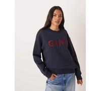 GANT - Felpa girocollo blu navy con logo sul petto XL