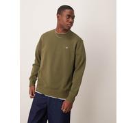 GANT - Felpa girocollo color kaki con logo piccolo-Verde 46