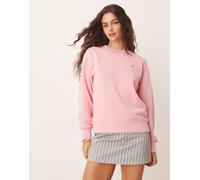 GANT - Felpa girocollo rosa con logo a scudo XS