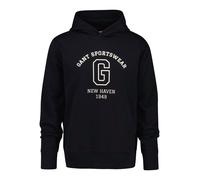 GANT Felpa nero / bianco lana Uomo GANT XXXL nero / bianco lana