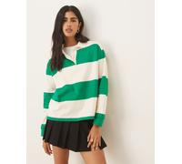 Gant - Felpa polo stile rugby verde a righe M
