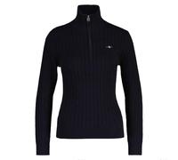 GANT Filo di Cotone Elasticizzato a Mezza Zip, Blu - Evening Blue, M
