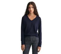 GANT FINE Knit V-Neck, Blu - Evening Blue, S