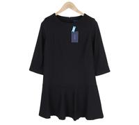 GANT Flanella Flare Donna Classico EU38 Blu Lana Collo Rotondo Manica 3/4 Mini