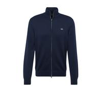 GANT Maglione con zip casual in cotone Uomo Blu (Evening Blue) XL