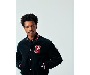 GANT - Giacca stile college nera in velluto a coste con logo G-Nero 52