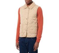 GANT Gilet Trapuntato con Dettagli in Velluto a Coste, Cachi, XL Donna