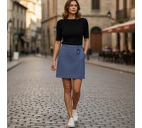 Gant Gonna Donna EU36 Blu A Righe Con Zip Fly Foderata Mini