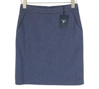 GANT Gonna Donna EU36 Blu A Righe Zip Fly Foderata Con Tasche Logo Mini