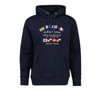 GANT Graphic Sweat Hoodie Felpa con Cappuccio, Blu-Evening Blue, S Uomo