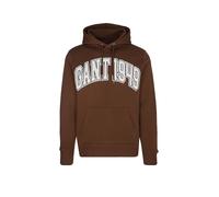 Gant - Felpa con cappuccio marrone mogano con logo 50