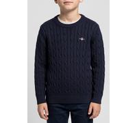 GANT Kids Unisex Cotton Cable Shield Crew Evening Blue Taglia: 92 | Maglioni Outlet | kids | Blu