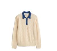 Gant - Linen Cotton Silk Cable Polo - - Knitwear - Uomo - Beige - XL
