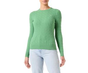 Gant Maglia da Donna in Cotone Elasticizzato con Scollo a C, Giallo Vaniglia, M