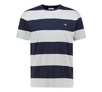 GANT Maglietta Bar Stripe SS Righe, Grigio, XXL Uomo