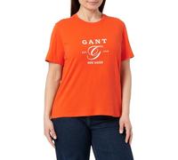 GANT Maglietta da Donna Reg Graphic SS, Rosso Marled, XL