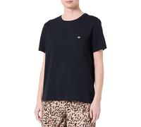 GANT Maglietta da Donna Stampata Archive Shield, Nero, XL