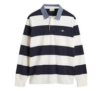 GANT Reg Chambray Stripe Heavy Rugger T-Shirt, Eggshell, XXL Uomo