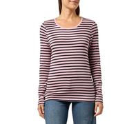 GANT Maglietta Slim Striped 1x1 Ribbed LS T-Shirt, Rosa Polvere, S Donna