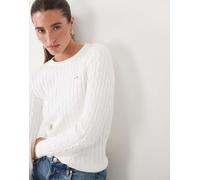 GANT maglione a trecce in cotone elasticizzato bianco sporco XXL