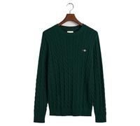 GANT Cotton Cable C-Neck, Maglione Uomo, Tartan Green, XL