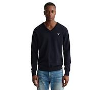 Gant Maglione Classico da Uomo, in Cotone, con Scollo a V, Blu Evening, Blu - Evening Blue, M