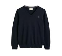 Gant Maglione Classico in Cotone con Scollo a V, Blu Sera, 3XL