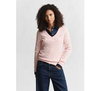 Gant Maglione con scollo a V in maglia a trecce GANT xlarge rosa