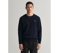 GANT - Superfine Lambswool V-Neck Blu - Abbigliamento S Blu