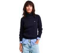 GANT Maglione da Donna Elasticizzato in Cotone, Blu - Evening Blue, M