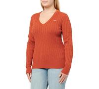 GANT Maglione da Donna in Cotone Elasticizzato con Scollo a V, Ruggine Moderno, M