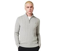 GANT Maglione da Uomo Cotton Cable Half Zip, Grigio, 4XL