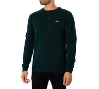 GANT Lana di Agnello Superfine con Scollo a C Pullover, Tartan Verde, XXL Uomo