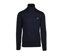 Gant - Elegante Cotton Cable Turtle Neck - - Knitwear - Uomo - Blu - L