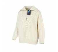 GANT Maglione Donna Manica Lunga Cable Half Zip in Lana Cotone 70/30 L