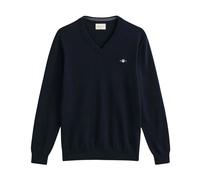 Gant - Maglione in Cotone con Scollo a V - - Knitwear - Uomo - Blu - XL