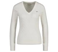 GANT Maglione In Maglia Cabel Da Donna - STRETCH COTTON V-NECK A Treccia