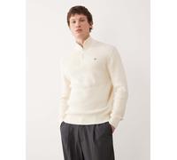 GANT - Maglione testurizzato con zip corta color crema-Neutro 46