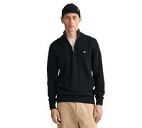 GANT Men's Casual Cotton Half Zip Knit, Dark Grey Melange