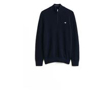 Gant - Mezza Zip in Cotone Micro Trama - - Sweatshirts & Hoodies - Uomo - Blu - XL