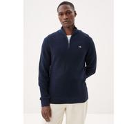 GANT - Micro Textured Cotton Half Zip Blu - Abbigliamento L Blu