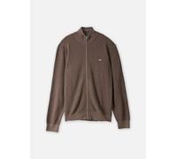 GANT - Micro Textured Cotton Zip Cardigan Marrone - Abbigliamento M Marrone